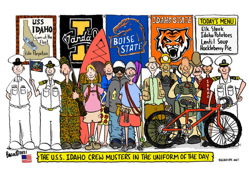 Jeff Bacon - 'Broadside' Cartoonist - USS IDAHO Uniform of the Day