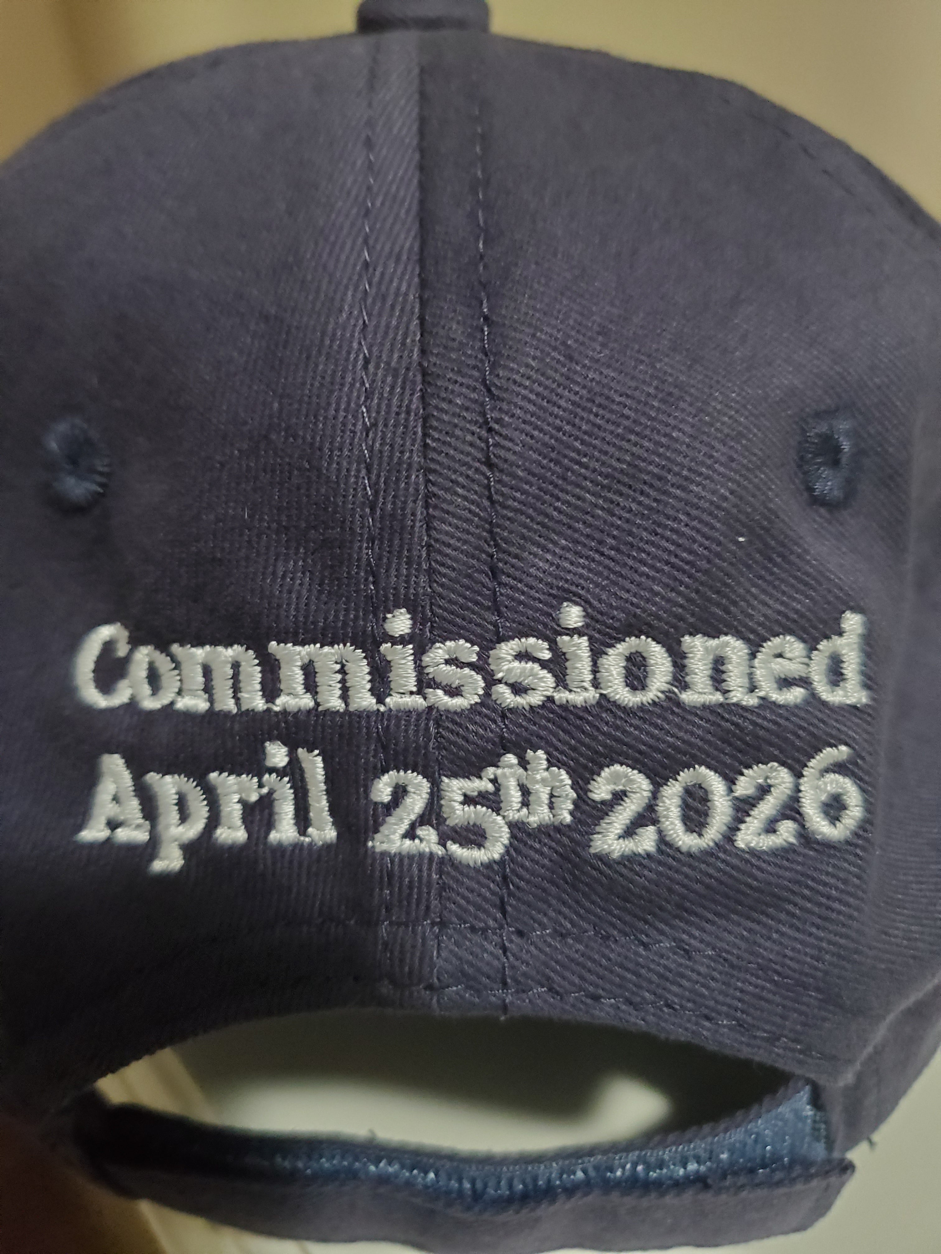 Blue ball caps with Ships Crest