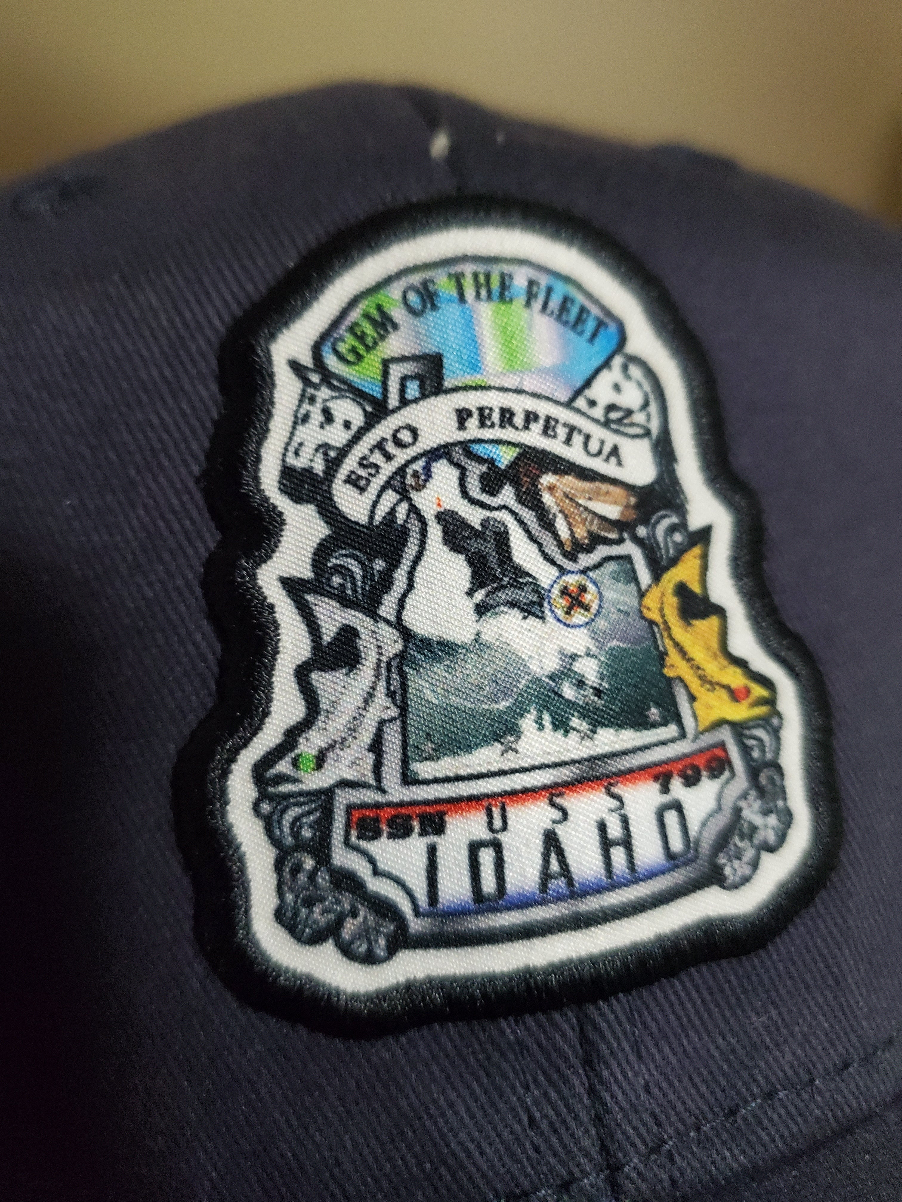 Blue ball caps with Ships Crest